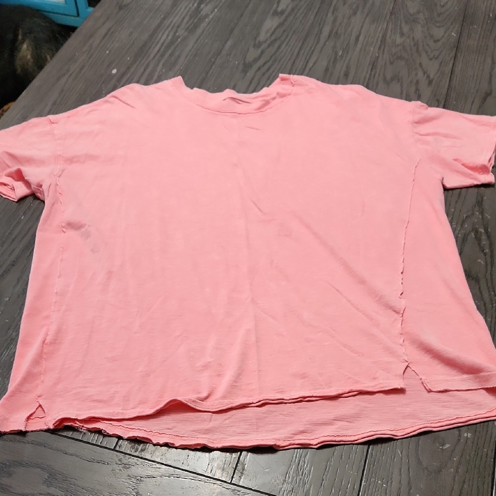 Aerie Womens Soft Pink Distressed Oversize Tee